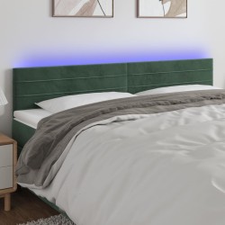 Tête de lit à LED Vert foncé 180x5x78/88 cm Velours 