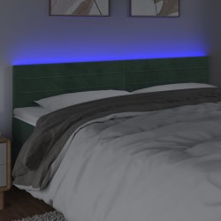 Tête de lit à LED Vert foncé 180x5x78/88 cm Velours 