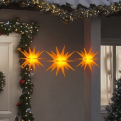 Lumières de Noël avec LED 3 pcs pliable jaune 