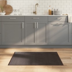 Tapis rectangulaire marron foncé 70x100 cm bambou 