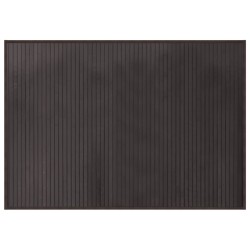 Tapis rectangulaire marron foncé 70x100 cm bambou 