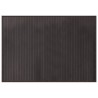 Tapis rectangulaire marron foncé 70x100 cm bambou 