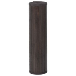 Tapis rectangulaire marron foncé 70x100 cm bambou 