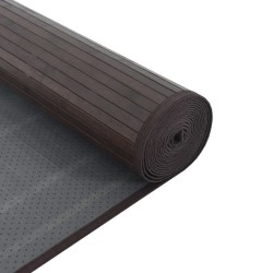 Tapis rectangulaire marron foncé 70x100 cm bambou 