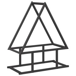 Portant de bois chauffage noir 50x25x60 cm 