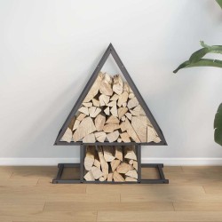 Portant de bois chauffage noir 50x25x60 cm 