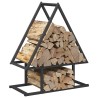 Portant de bois chauffage noir 50x25x60 cm 