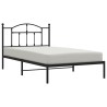 Cadre de lit métal sans matelas avec tête de lit noir 107x203cm 