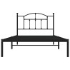 Cadre de lit métal sans matelas avec tête de lit noir 107x203cm 