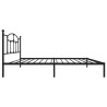 Cadre de lit métal sans matelas avec tête de lit noir 107x203cm 