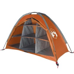 Tente de rangement 9 compartiments gris et orange imperméable 