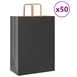 Sacs en papier 50 pcs avec poignées noir 32x17x44 cm 