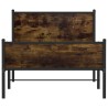 Cadre de lit en métal sans matelas chêne fumé 100x190 cm 