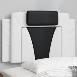Coussin de tête de lit noir et blanc 80 cm similicuir 