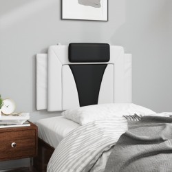 Coussin de tête de lit noir et blanc 80 cm similicuir 