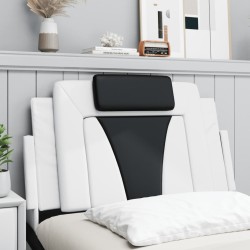 Coussin de tête de lit noir et blanc 80 cm similicuir 