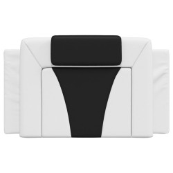 Coussin de tête de lit noir et blanc 80 cm similicuir 