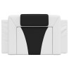 Coussin de tête de lit noir et blanc 80 cm similicuir 