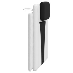 Coussin de tête de lit noir et blanc 80 cm similicuir 