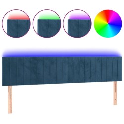 Tête de lit à LED Bleu foncé 160x5x78/88 cm Velours 