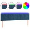 Tête de lit à LED Bleu foncé 160x5x78/88 cm Velours 