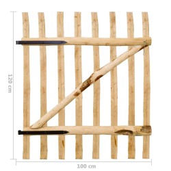 Portillon simple de clôture Bois de noisetier 100x120 cm 
