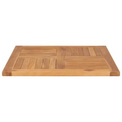 Dessus de table Bois de teck solide 70x70x2,5 cm 