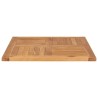 Dessus de table Bois de teck solide 70x70x2,5 cm 