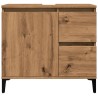 Armoire lavabo chêne artisanal 65x33x60 cm bois d'ingénierie 