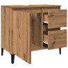 Armoire lavabo chêne artisanal 65x33x60 cm bois d'ingénierie 