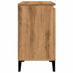 Armoire lavabo chêne artisanal 65x33x60 cm bois d'ingénierie 
