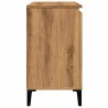 Armoire lavabo chêne artisanal 65x33x60 cm bois d'ingénierie 