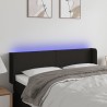 Tête de lit à LED Noir 147x16x78/88 cm Tissu 