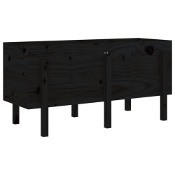 Lit surélevé de jardin noir 121x50x57 cm bois de pin massif 