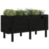 Lit surélevé de jardin noir 121x50x57 cm bois de pin massif 
