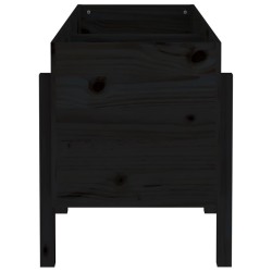 Lit surélevé de jardin noir 121x50x57 cm bois de pin massif 