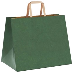 Sacs en papier 250 pcs avec poignées vert 32x22x24 cm 