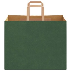 Sacs en papier 250 pcs avec poignées vert 32x22x24 cm 