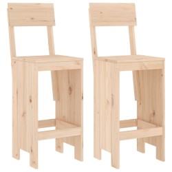 Tabourets de bar lot de 2 40x48,5x115,5 cm bois massif de pin 