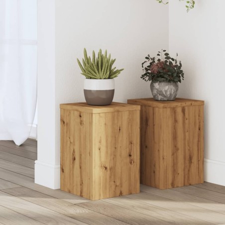 Supports pour plantes 2 pcs chêne artisanal bois d'ingénierie 