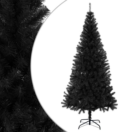 Sapin de Noël artificiel avec support noir 240 cm PVC 