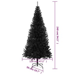 Sapin de Noël artificiel avec support noir 240 cm PVC 