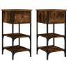 Tables de chevet 2 pcs chêne fumé 34x36x70 cm bois d'ingénierie 