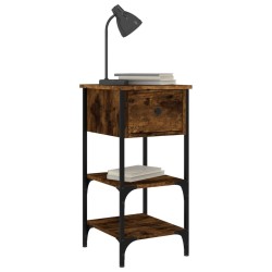 Tables de chevet 2 pcs chêne fumé 34x36x70 cm bois d'ingénierie 