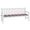 Coussin de banc de jardin motif à carreaux rouges 180x50x3 cm 