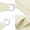 Voile de parasol tissu oxford carré 3x3 m crème 