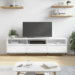 Meuble TV blanc 150x30x44,5 cm bois d'ingénierie 