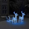 Décoration de Noël Rennes et traîneau 160 LED 130 cm Acrylique 