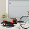 Remorque de vélo noir et orange 30 kg fer 
