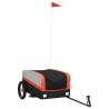 Remorque de vélo noir et orange 30 kg fer 